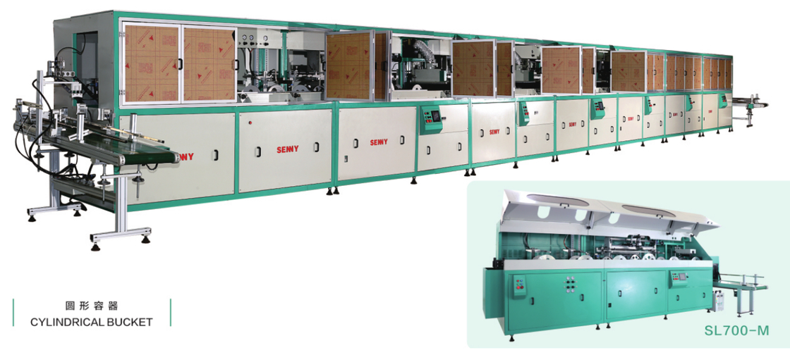 18Pcs/Min 7-25L Plastic Round Bucket UV Printing Machine